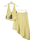WHITE FOX 2-piece Butter Yellow Angel Sugar Bustier And Midi Skirt Set UK XS