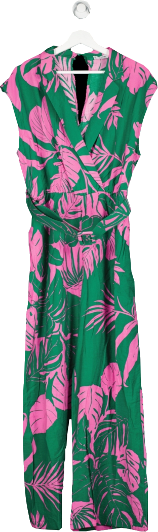 MANGO Green Belted Printed Jumpsuit BNWT UK S