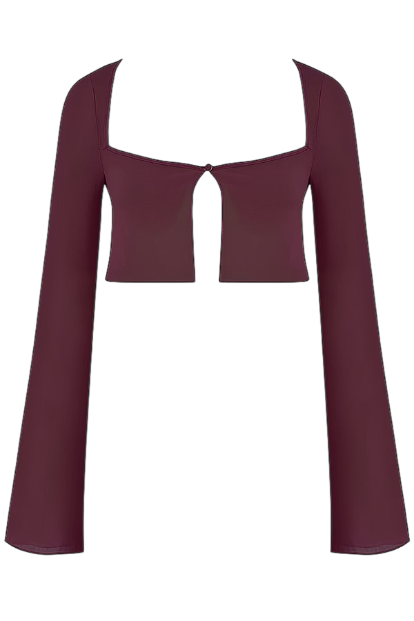 HOUSE OF CB Purple Marseille Prune Cover Up Top UK S