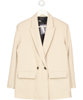 ZARA Beige Oversized Double Breasted Blazer UK XS