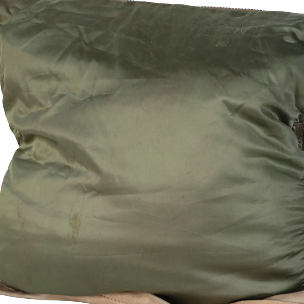 Tods Hunter Green Nylon & Brown Leather Trim Bag Handbag