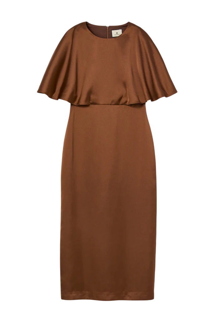 TUCKERNUCK Chocolate Brown Cape Leah Dress Us4 UK 8