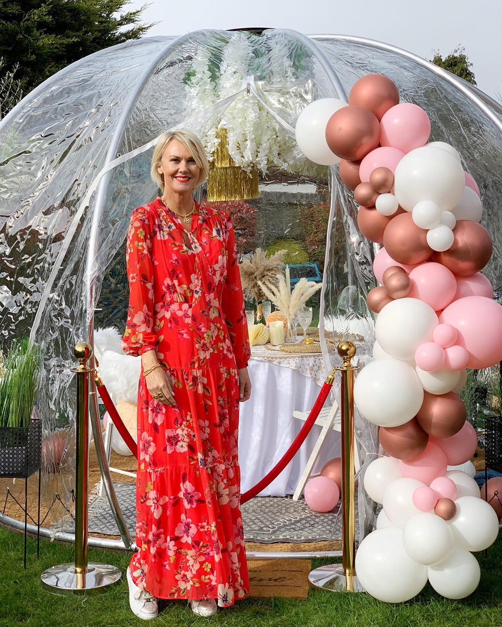 Phase Eight Red Floral Print Maxi Dress UK 10