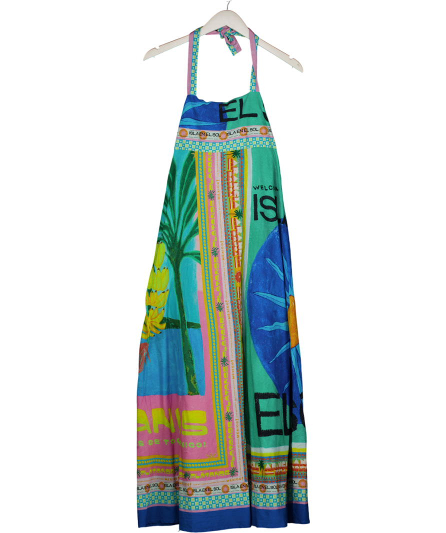 River Island Multicoloured 60s Riv Sol Halter Neck Dress UK S