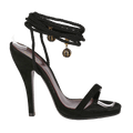 Gucci Black Suede High-heeled Crystal Embellished Wrap Heels UK 3.5 EU 36.5 👠
