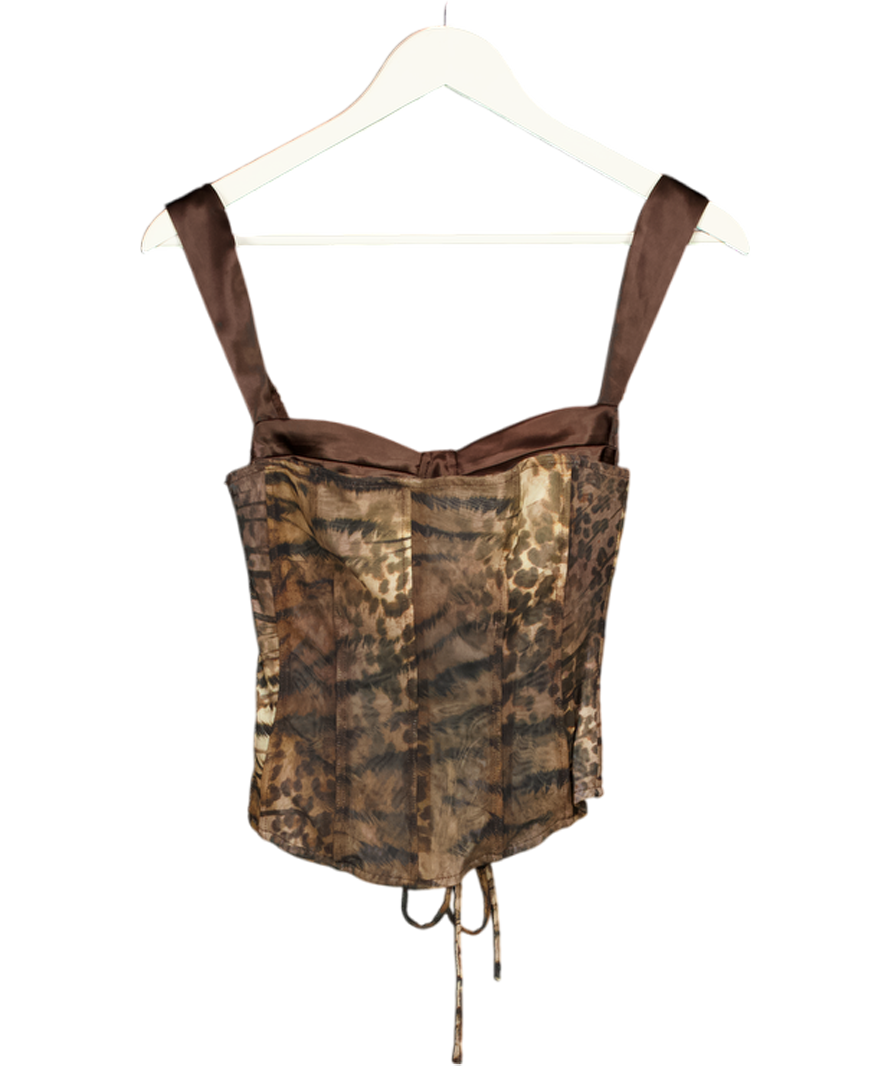 OUTCAST Brown Elyse Corset Top Wild One UK XS