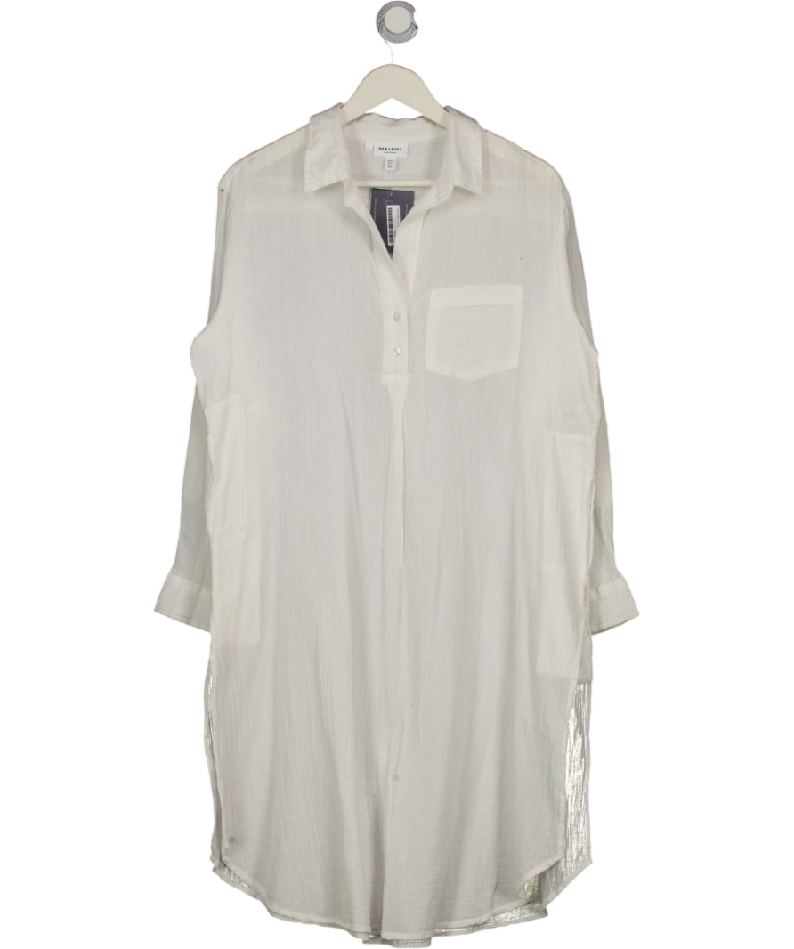 SEA LEVEL AUSTRALIA 100% Cotton Vacation Beach Shirt - White UK S