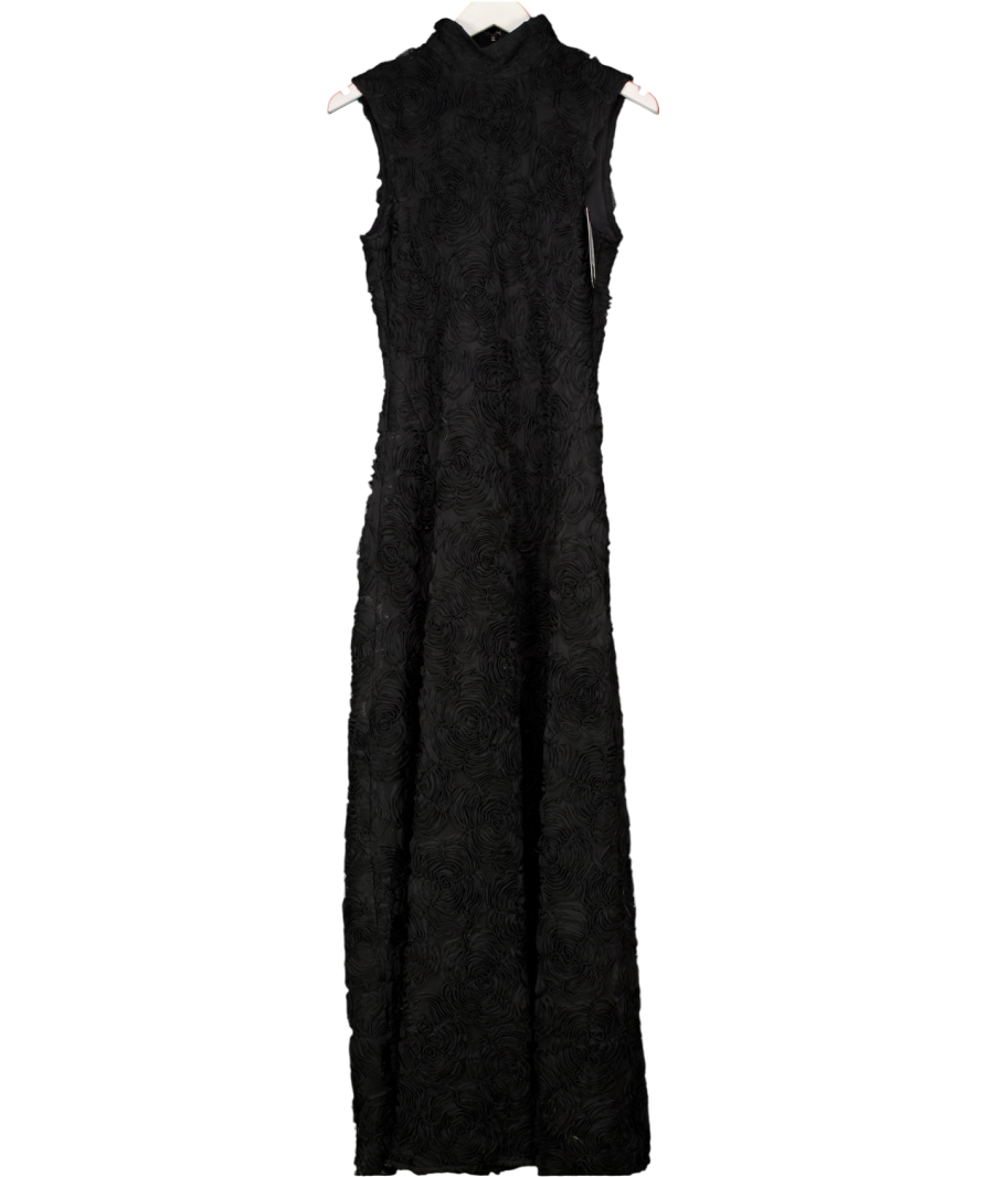 Rotate Birger Christensen Black Flower Mesh Maxi Dress Dk38 UK 10