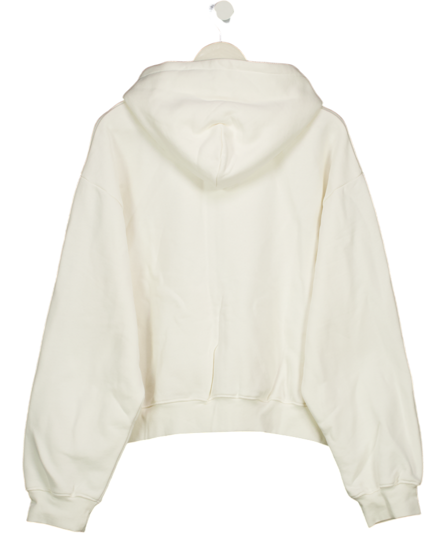 THE COUTURE CLUB Cream Ctre Zip Through Relaxed Hoodie UK 16