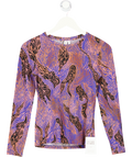 & Other Stories Multicolour Graphic Print Stretch Cotton Top UK 8