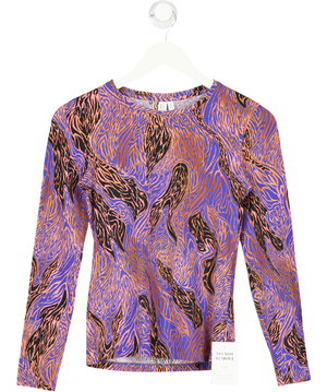 & Other Stories Multicolour Graphic Print Stretch Cotton Top UK 8