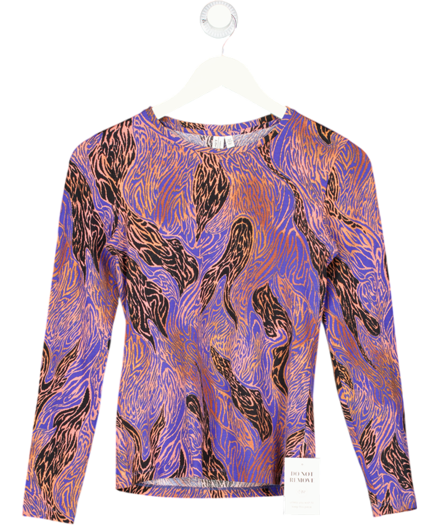 & Other Stories Multicolour Graphic Print Stretch Cotton Top UK 8