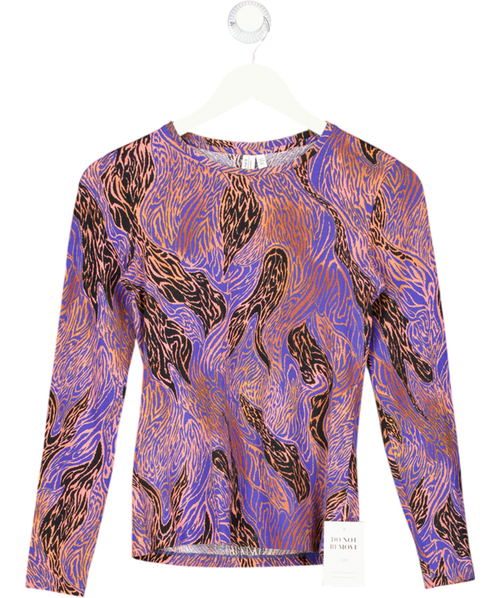 & Other Stories Multicolour Graphic Print Stretch Cotton Top UK 8