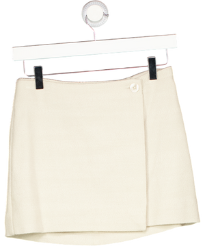 STAUD Cream Cotton Blend Tweed Mini Skirt Sz0 UK 4