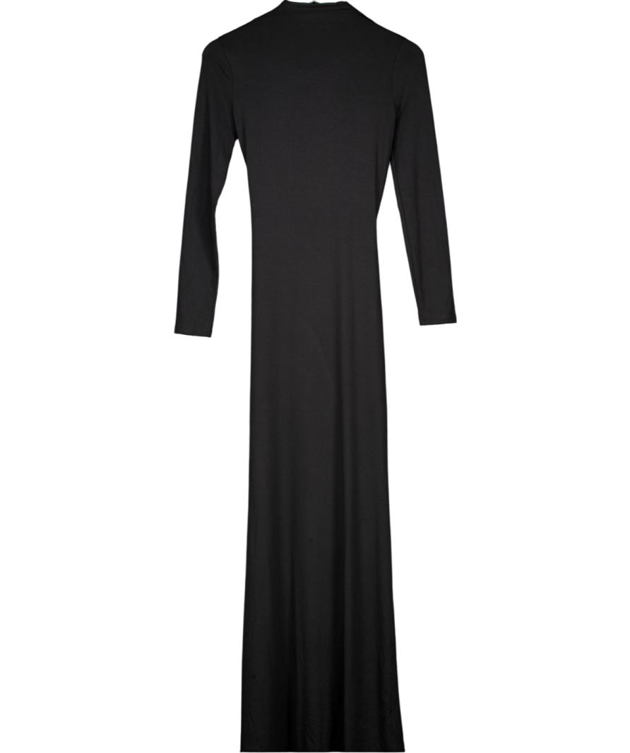 ASOS Black Jersey Wrap Front Maxi Dress UK 8