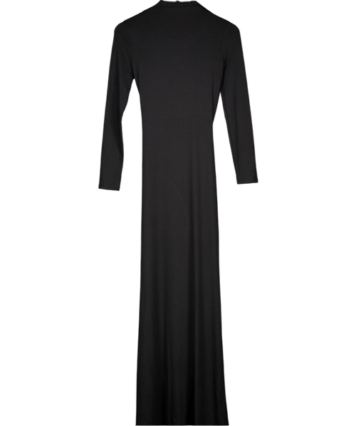 ASOS Black Jersey Wrap Front Maxi Dress UK 8