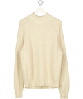 Abercrombie & Fitch Cream High-neck Rib Knit Oversized Sweater UK M
