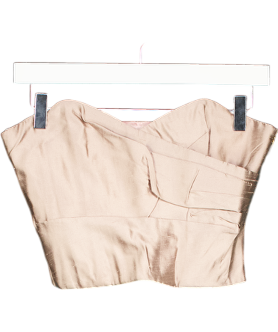 Karen Millen Pink Strapless Silk Pleated Bustier UK 8