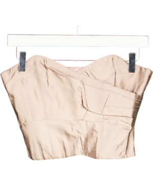 Karen Millen Pink Strapless Silk Pleated Bustier Corset top UK 8
