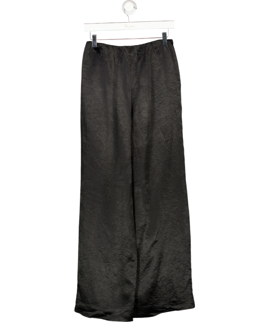 VENROY Black Crushed Satin Elastic Waist Pant UK S