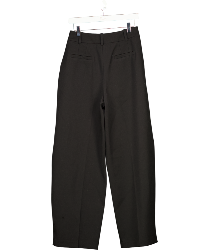 MAJE Black Pistido Double Pleated High Waist Wide Leg Trouser Fr38 UK 10