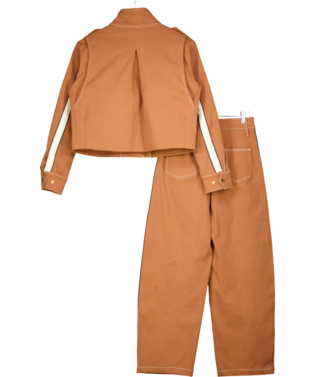 Karen Millen Brown Zip Up Jacket With Trousers UK 6