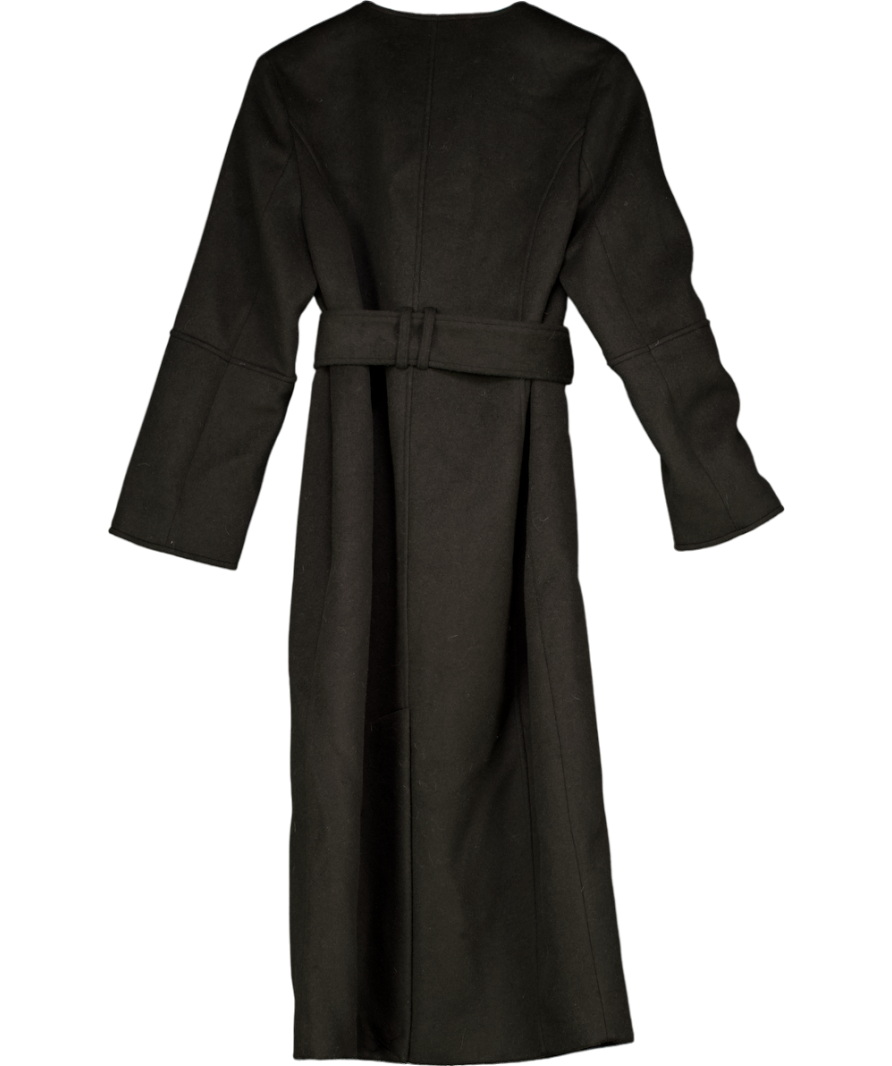 Karen Millen Brown Brushed Wool Single Breasted Belted Tailored Maxi Coat UK 6