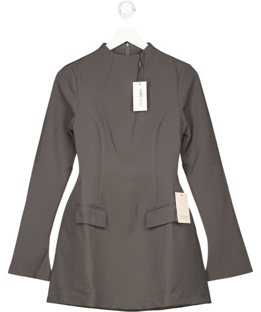 oddmuse Split Sleeve Mini Dress In Slate Grey UK XS