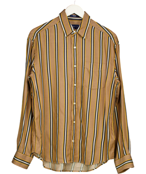 GANT Beige Pure Prep Relaxed Fit Striped Lyocell Shirt UK S