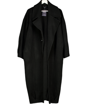 Karen Millen Black Knit Wool Blend Coatigan UK S