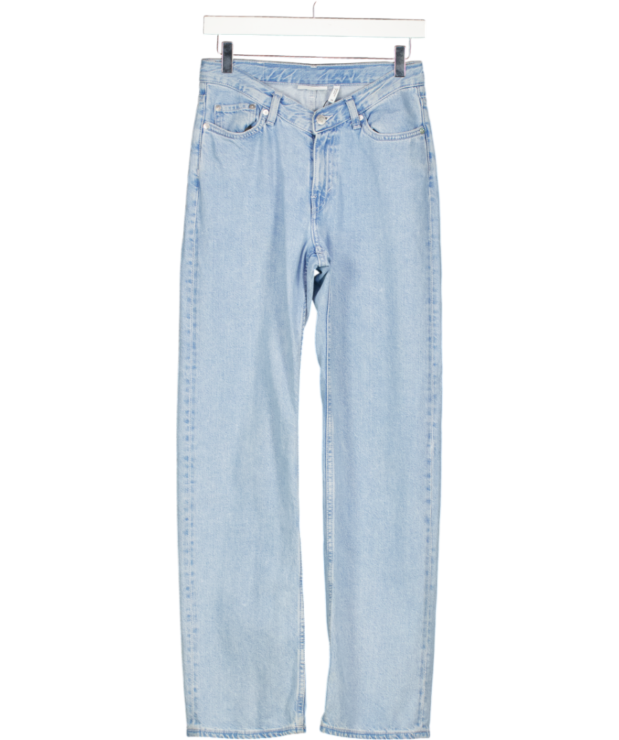 Weekday Blue Twin Cotton Dipped Waist Jeans W28