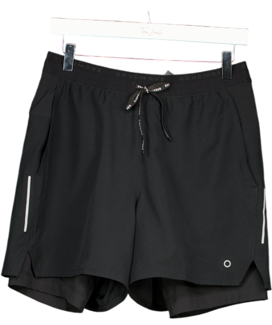 M&S Black Double Layered 5 Inch Sports Shorts UK S