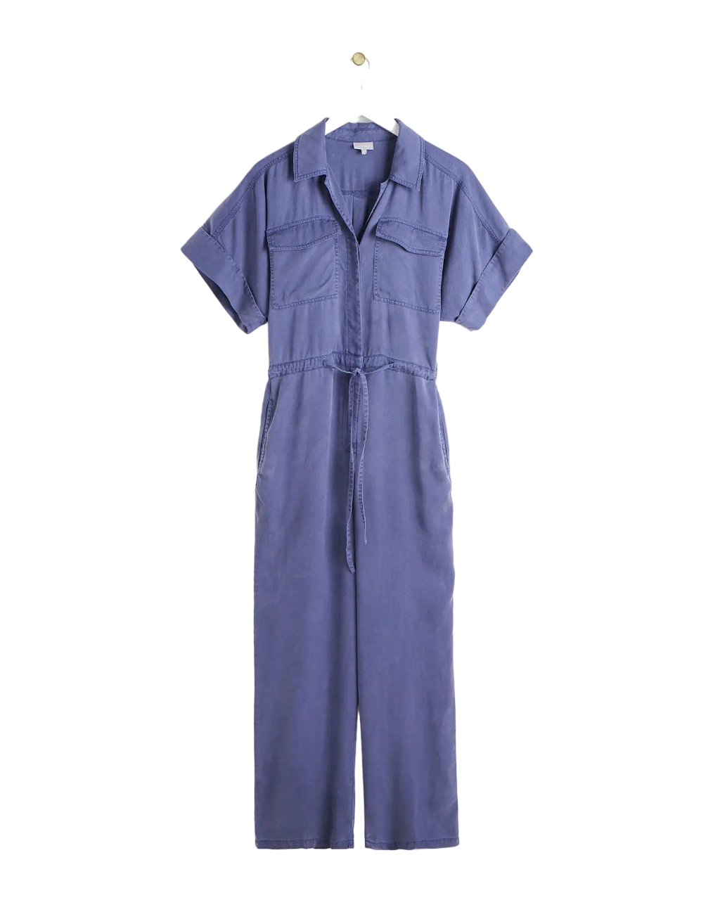 Oliver Bonas Blue Lyocell Utility Jumpsuit UK 10