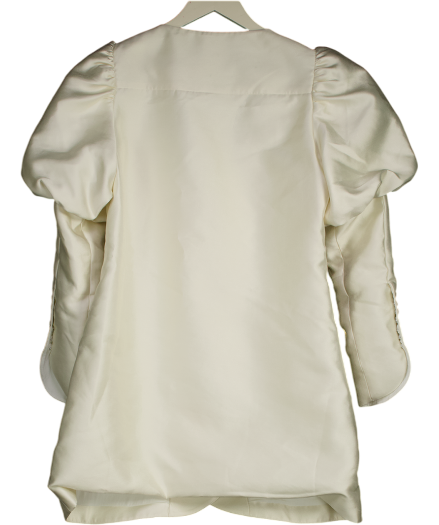 Sinead Keary Cream "the Aurora" - Long Puff Sleeve Dress UK 10