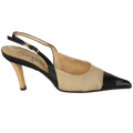 Chanel Beige Woven Pointed Slingback Heels UK 8 EU 41 👠