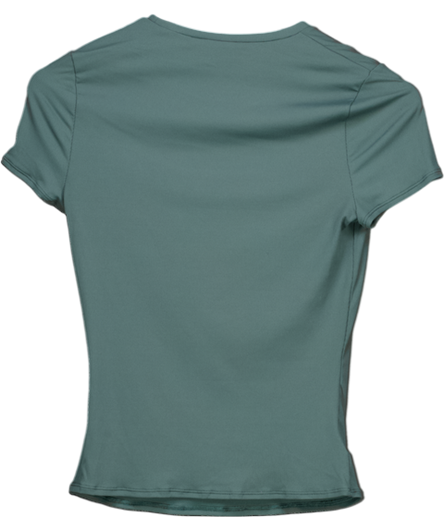 gymshark Green Round Neck Layered Cut-out T-shirt UK S