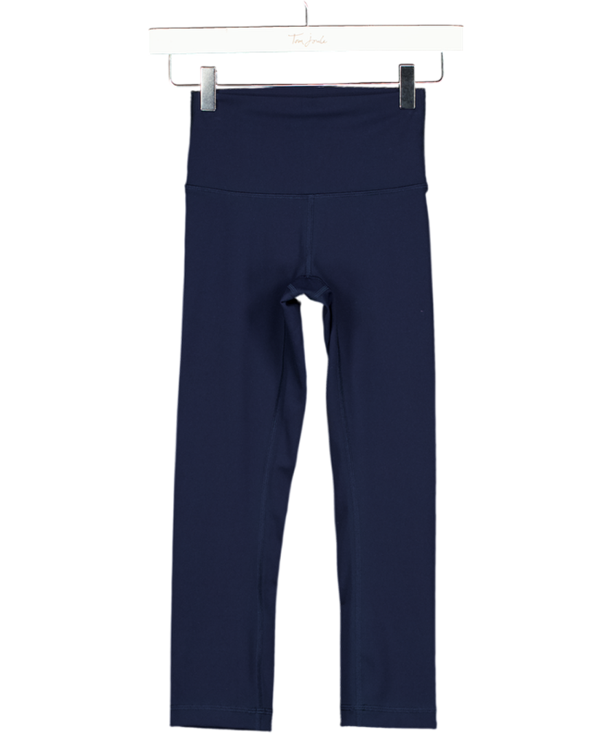 LULULEMON X Peleton Navy Blue Logo Leggings Us2 UK 6