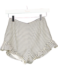 NBD RevolveGrey & White Striped frill detail shorts UK XS