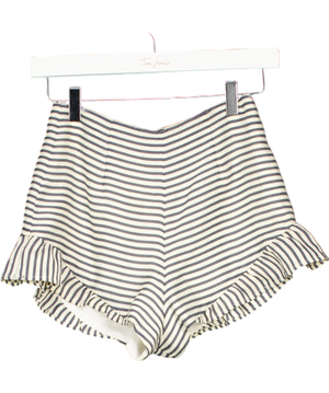 NBD RevolveGrey & White Striped frill detail shorts UK XS