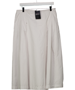 ZARA White Pleated Midi Skirt UK L