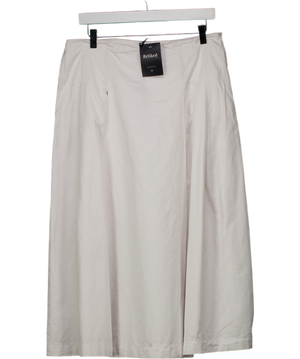 ZARA White Pleated Midi Skirt UK L