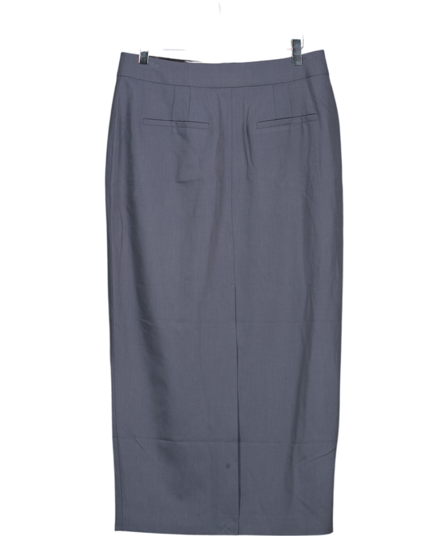 Karen Millen Grey Tailored Twill Essential Pencil Maxi Skirt UK 10