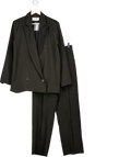 4th & Reckless Black Double Breasted Blazer And Tailored Trousers Set UK 8