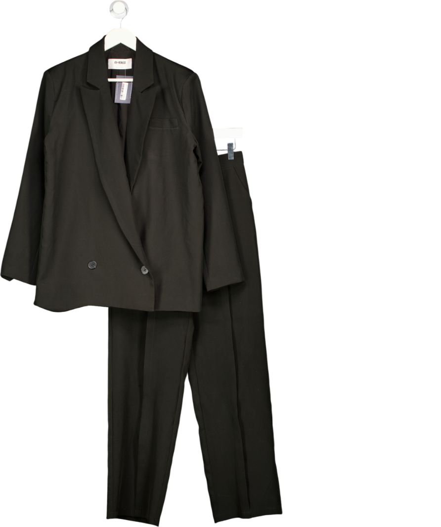 4th & Reckless Black Double Breasted Blazer And Tailored Trousers Set UK 8