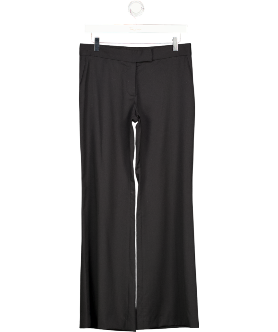 Stella McCartney Black Stretch Wool Wide Leg Pants W38