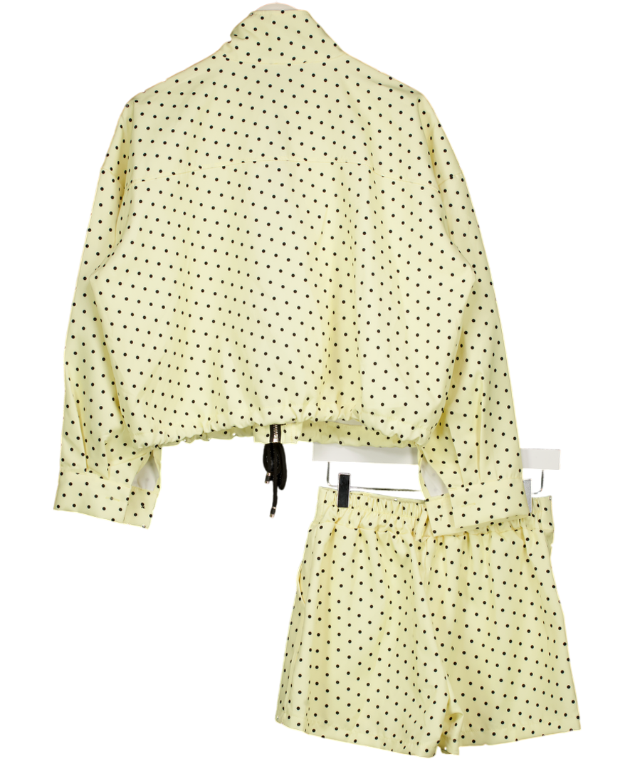 Made in Italy Yellow Polka Dot Jacket & Shorts Set One Size