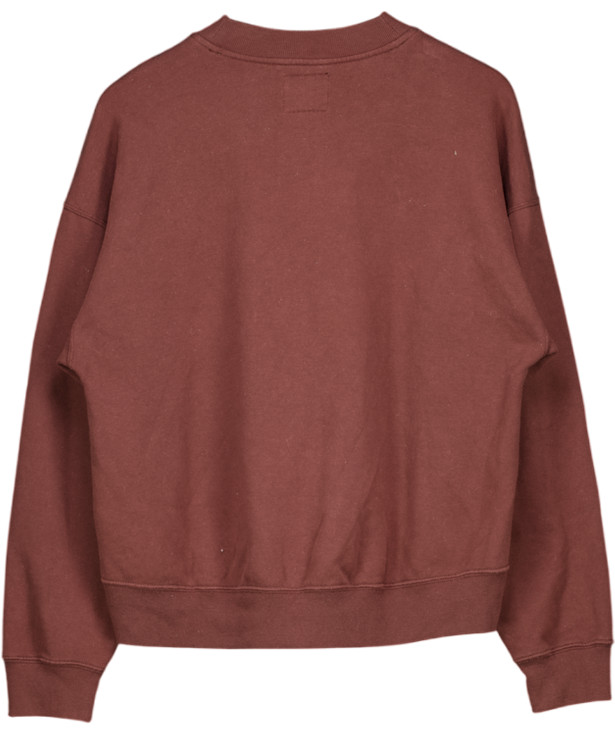 Abercrombie & Fitch Brown Crew Neck Pullover Cropped Sweatshirt UK L