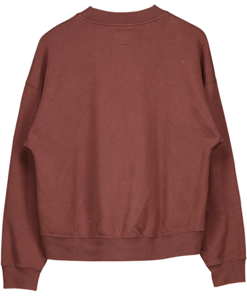 Abercrombie & Fitch Brown Crew Neck Pullover Cropped Sweatshirt UK L