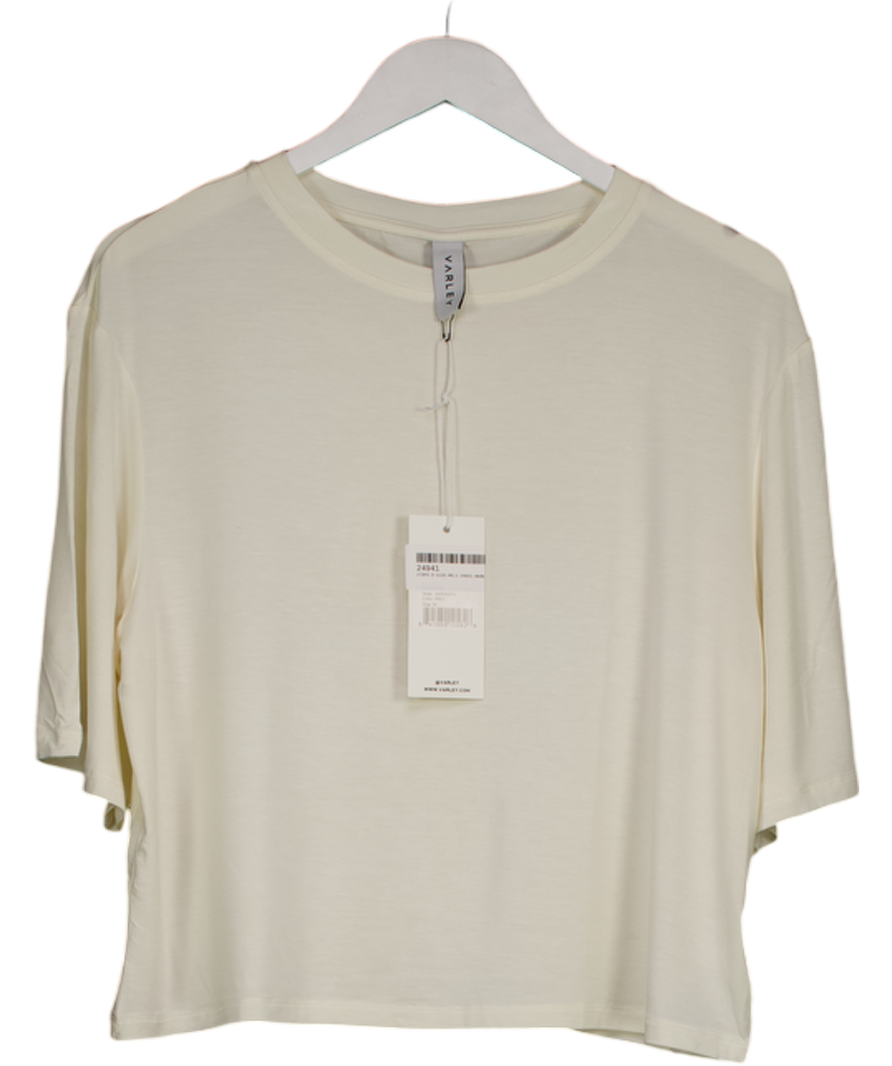 VARLEY Ivory Cream Bamboo Blend Supersoft Relaxed T-shirt UK M
