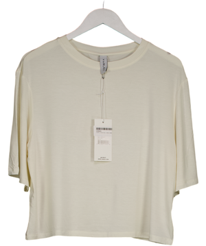 VARLEY Ivory Cream Bamboo Blend Supersoft Relaxed T-shirt UK M
